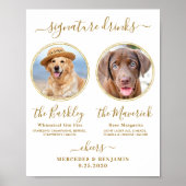 Huwelijksbar met eigen foto goud voor huisdieren S Poster (Voorkant)