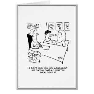 Huwelijksbegeleiding Cartoon. Echtgenoot gokte vro