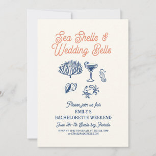 Huwelijksbelletjes van schelpen Vrijgezellenweeken Kaart