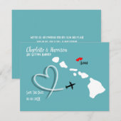 Huwelijksbestemming Hawaii Bewaar de datum Save The Date (Voorkant / Achterkant)