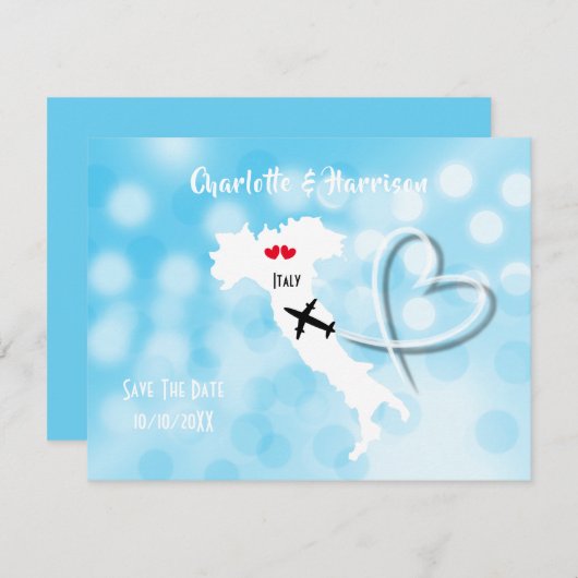 huwelijksbestemming Italië behalve datum Save The Date (Voorkant / Achterkant)