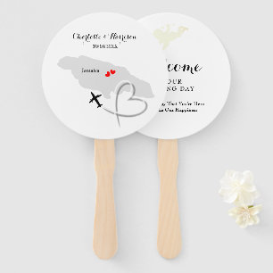 Huwelijksbestemming Jamaica Hand Fan Handwaaier