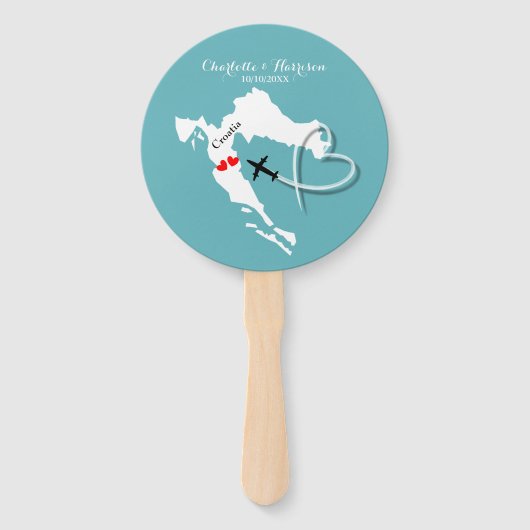 Huwelijksbestemming Kroatië Handwaaier (Voorkant)