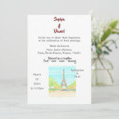 Huwelijksbestemming - Parijs, Frankrijk Kaart (Staand voorkant)