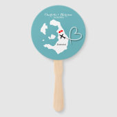 Huwelijksbestemming Santorini Handwaaier (Voorkant)