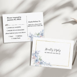 Huwelijksbevestigingskaart van bloemlijst RSVP kaartje