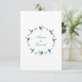 Huwelijksboeket Bruiloft Dankkaart Kolibrie Kaart (Staand voorkant)