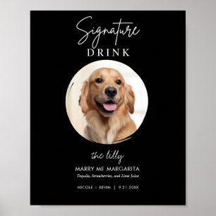 Huwelijksbord voor honden met handtekeningdrankjes poster