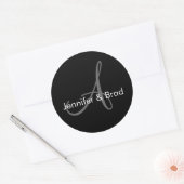  huwelijksbruid-groom-monogram sticker (Envelop)