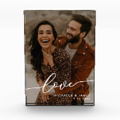 Huwelijkscadeau Elegant Liefde Script Foto & Namen (Voorkant)