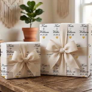 Huwelijkscadeau Elegant script bruiloftsshower Cadeaupapier