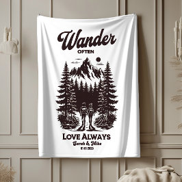 Huwelijkscadeau met eigen naam en datum, gepersona sherpa deken