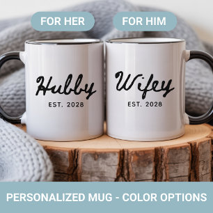 Huwelijkscadeau mokken sets, Gepersonaliseerd trou