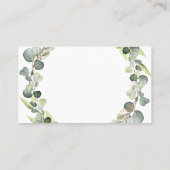 Huwelijkscadeau Registry Eucalyptus Green Visitekaartje (Achterkant)