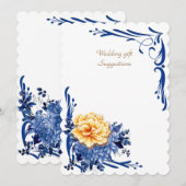 Huwelijkscadeau Suggesties Kaart (Voorkant / Achterkant)