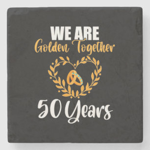 Huwelijkscadeau We Zijn Samen 50 Jaar Goud Stenen Onderzetter