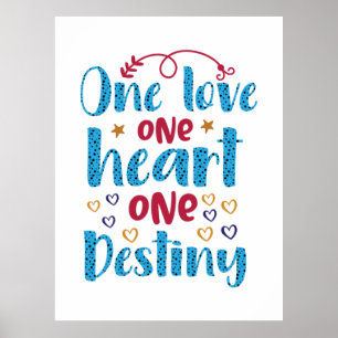 Huwelijkscadeaus Eén liefdeséén hart één bestemm Poster