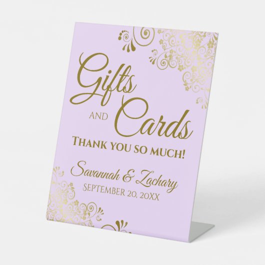 Huwelijkscadeaus & kaarten Hartelijk dank Lila Paa Reclamebord Met Voetstuk (Voorkant)