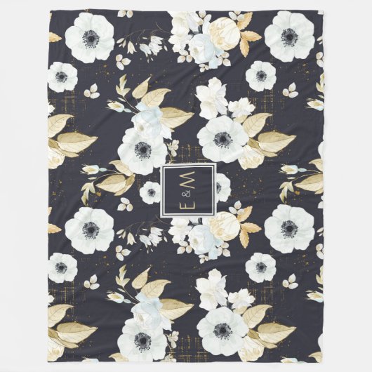 Huwelijkscadeaus met monogram voor pasgehuwden Bla Fleece Deken (Voorkant)