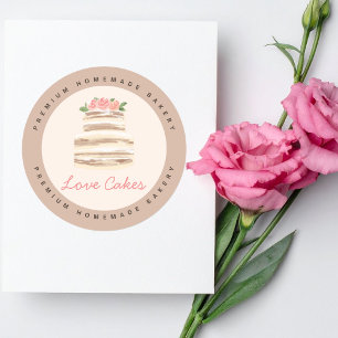 Huwelijkscake Bedrijfssticker met Aangepaste Naam Ronde Sticker