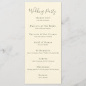 huwelijksceremonie | Klassieke route Programma (Achterkant)