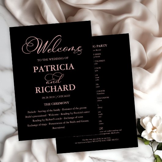 Huwelijksceremonie Orde van Service Elegant Progra Programma