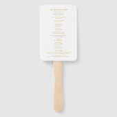 Huwelijksceremonie Order of Service Program Gold Handwaaier (Achterkant)