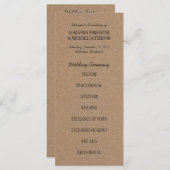 Huwelijksceremonie programma | kraftpapier (Voorkant / Achterkant)