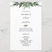 Huwelijksceremonieprogramma met loofblad (Voorkant)