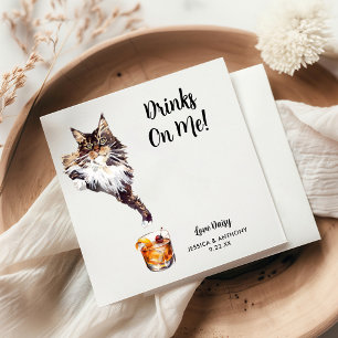 Huwelijkscocktailservetjes voor katten servet