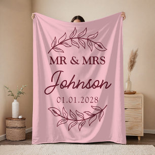 Huwelijksdeken als cadeau voor man en vrouw fleece deken