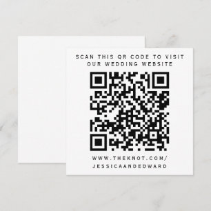 Huwelijksdetails QR-code Eenvoudig Zwart Minimaal Programma