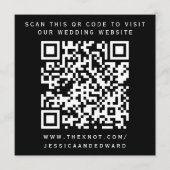 Huwelijksdetails QR-code Eenvoudig Zwart Wit Minim Programma (Voorkant)