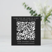 Huwelijksdetails QR-code Eenvoudig Zwart Wit Minim Programma (Staand voorkant)