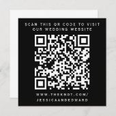 Huwelijksdetails QR-code Eenvoudig Zwart Wit Minim Programma (Voorkant / Achterkant)