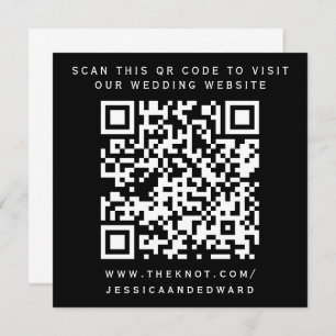 Huwelijksdetails QR-code Eenvoudig Zwart Wit Minim Programma