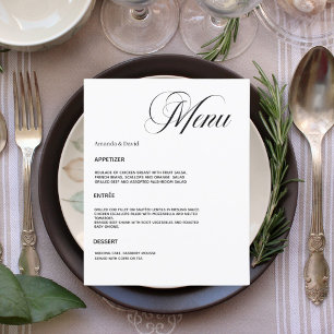 Huwelijksdiner menu kaart