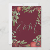 Huwelijkse Botanische Bourgondië Granaatappels  Bl Kaart (Achterkant)