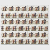 Huwelijkse bruid en bruidegom Schotse hooglanders Cadeaupapier (Vlak)
