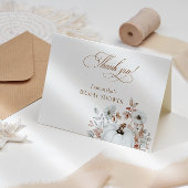 Huwelijkse bruiloft met witte pompoen in de herfst bedankkaart