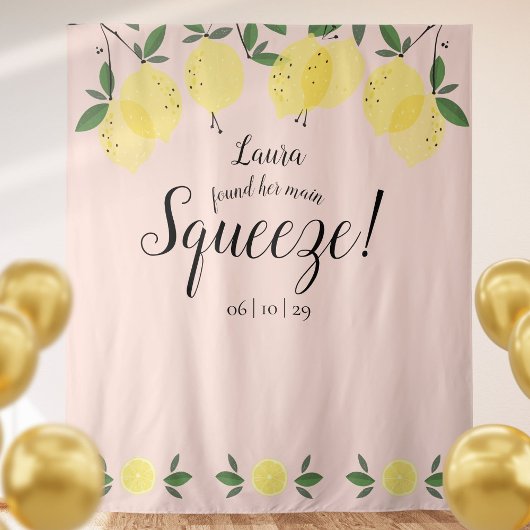 Huwelijkse hoofdklem citroen roze fotorekwisiet wandkleed