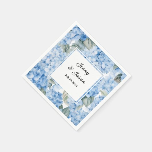Huwelijkse Hydrangea Papieren Servetten op Maat (Hoek)