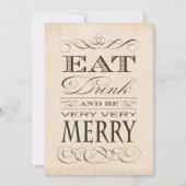 Huwelijkse Jubileum Diner Eet, Drink en wees Vroli Kaart (Voorkant)