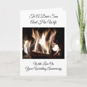 Huwelijkse Trouwdag Vuur Zoon En Echtgenote Gepers Kaart (Voorkant)