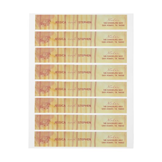 Huwelijksenvelop WrapAround Label Aziatisch Beïnvl Adreslabel Wikkel (Vel)