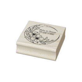 Huwelijksfeest Bloemen Maan Mailing Decor Elegant Rubberstempel