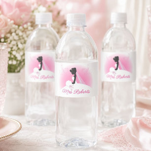 Huwelijksfeest Bruid Silhouet Bruiloft Waterfles Etiket