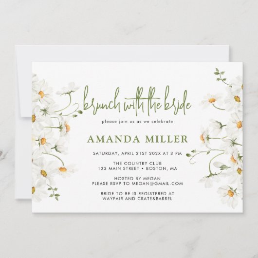 Huwelijksfeest Bruidsborrel Bruiloft brunch uitnod Kaart (Voorkant)