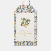 Huwelijksfeest cadeaubonnen met citroenen cadeaulabel (Achterkant)