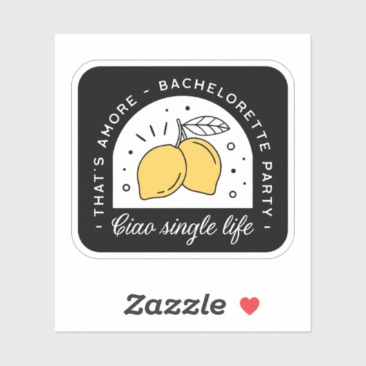Huwelijksfeest citroen fruit thema zwart geel sticker (Vel)